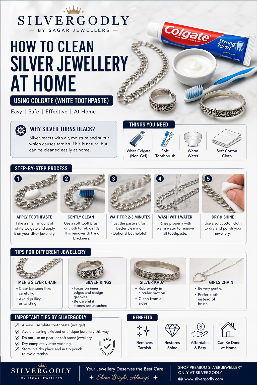 “How to clean silver chain at home SilverGodly