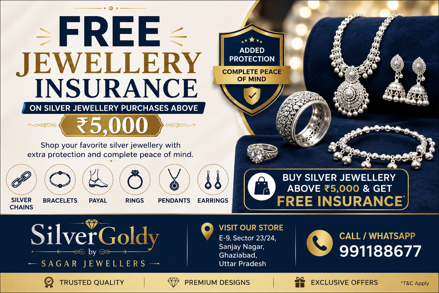 Free Jewellery Insurance on Silver Jewellery by silvergodly